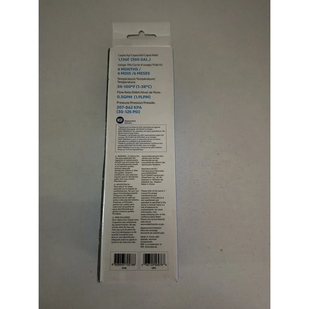 OEM- Samsung DA29-00020B HAF-CIN/EXP Refrigerator Ice & Water Filter Genuine